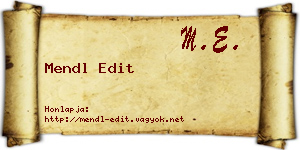 Mendl Edit névjegykártya